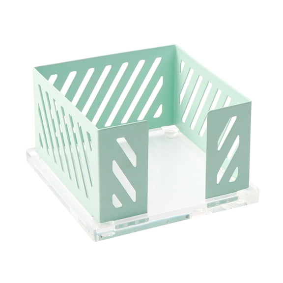Sticky Note Holder Mint Green Metal Post a It Note Holder 3.5 x 3.5 Clear Acrylic Base Cube Dispenser for Desk Organizers Accessories Supplies (Mint Green)