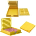 thumbnail image 1 of Sticky Note Kit – 3x3 Notepad Organizer with Stencil Template, Memo Box Dispenser for To-Do Lists, Office Supplies for Teachers, Home Use, 1 of 8