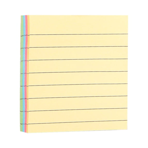 Sticky Note Pads, Qyaukm Colored Lined Sticky Notes - Adhesive Ruled Memo Pads, Removable Design for Home, Note Taking, Reminders, and Message Leaving