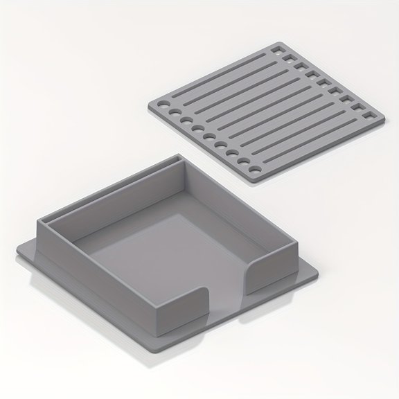 Sticky Note Template Holder Box, with Optional Refill Note Paper Desktop Marking Memo Organizer
