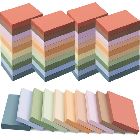 Sticky Notes 1.5x2 Inch, 50 Pads Self Stick Memo Notes, 50 Sheets Per Pad, 10 Colors Assorted, Strong Adhesive, Removable, Bright 80gsm Paper, Office Home Supplies, Multicolor