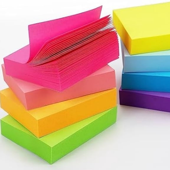Sticky Notes 1.5x2 inch Bright Colors Self-Stick Pads 8 Pads/Pack 100 Sheets/Pad Total 800 Sheets