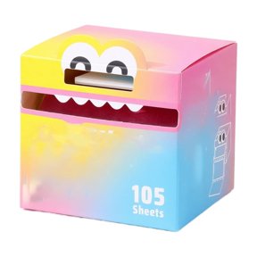 Sticky Notes - 105Pcs Pearlescent Pull Out Dispenser with Faces for School Office Desk Organization,C