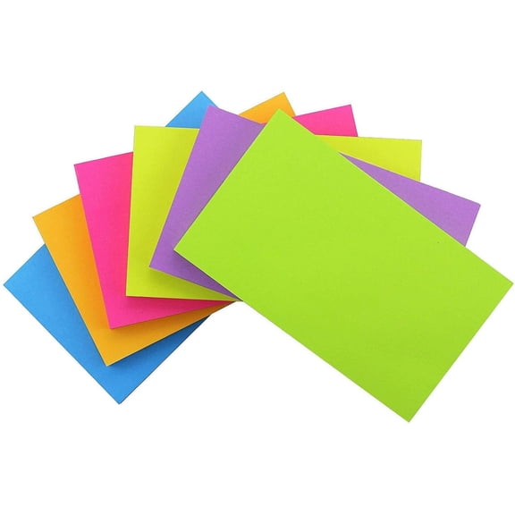 Sticky Notes 3 in x 5 in, 6 Bright Color, 6 Pads Self-Stick Notes, 70 Sheets/Pad