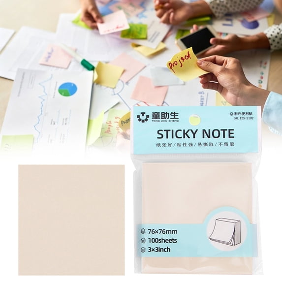 Sticky Notes, 3x3 Inch Sticky Note Pads, 100 Sheets Tearable Adhesive Removable Memo Pads, Self-Stick Notes for Marking, Reminders, Organization & Planning, Desk, Office Supplies, Coffee