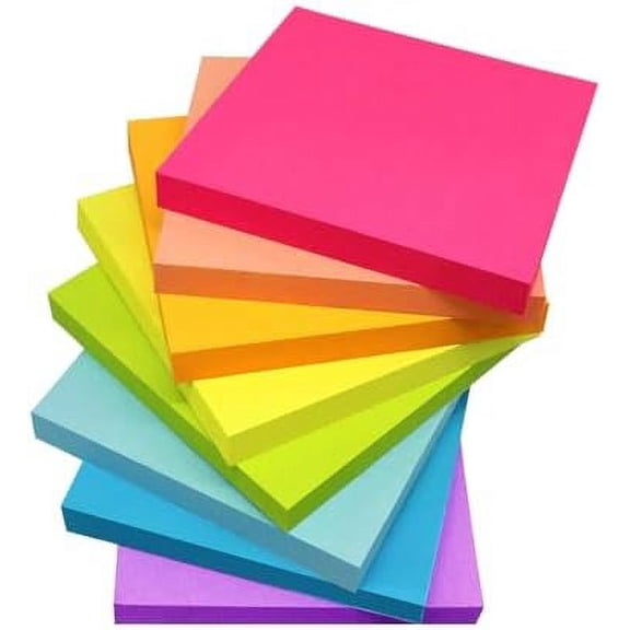 Sticky Notes 3x3 Inches,Bright Colors Self-Stick Pads, Easy to Post for Home, Office, Notebook, 16 Pads/Pack