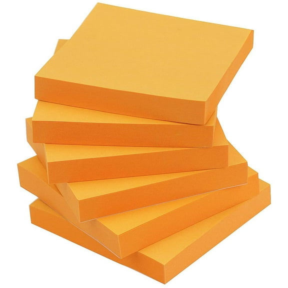 Sticky Notes 3x3 Inches,Orange Self-Stick Pads, Easy to Post for Home, Office, Notebook, 8 Pads
