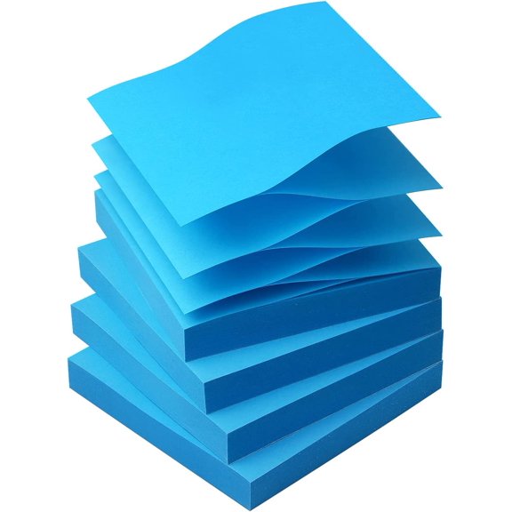 Sticky Notes 3x3 Pop Up with Bright Colors (Blue), 4 Pads 90 Sheets/Pad