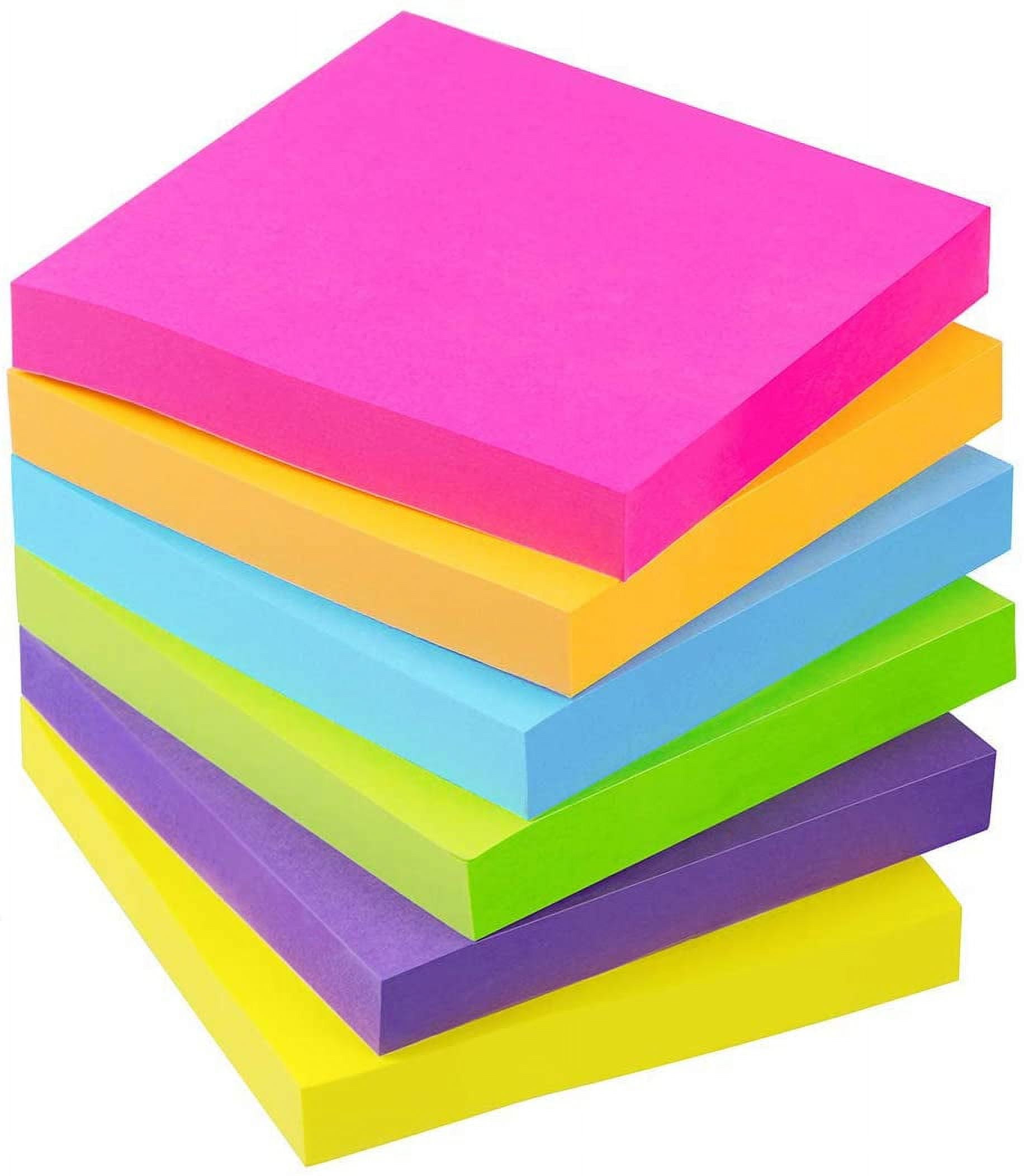 Sticky Notes 3x3 Self-Stick Notes 6 Bright Multi Colors Sticky Notes 6 Pads 100 Sheet/Pad,random Colors Cccanaooolceie