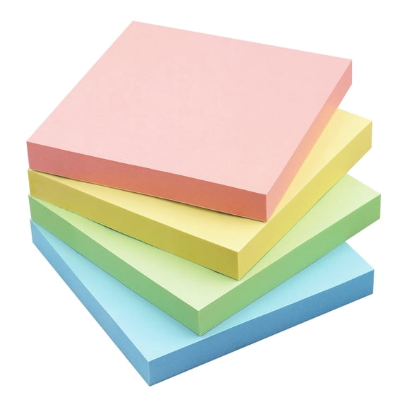 Sticky Notes 3x3 in, Self-Adhesive Note, 4 Pads, 100 Sheets/Pad, Perfect for Home, Classroom, and Workplace Organization(RL)