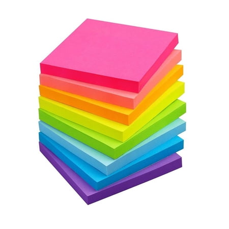 Sticky Notes 3x3 inch, 8 Pads, 82 Sheets/pad Bright Colors Self-Stick Note Pads, Recyclable Sticky Pads, Easy to Post for Home, Office, Classroom, Notebook