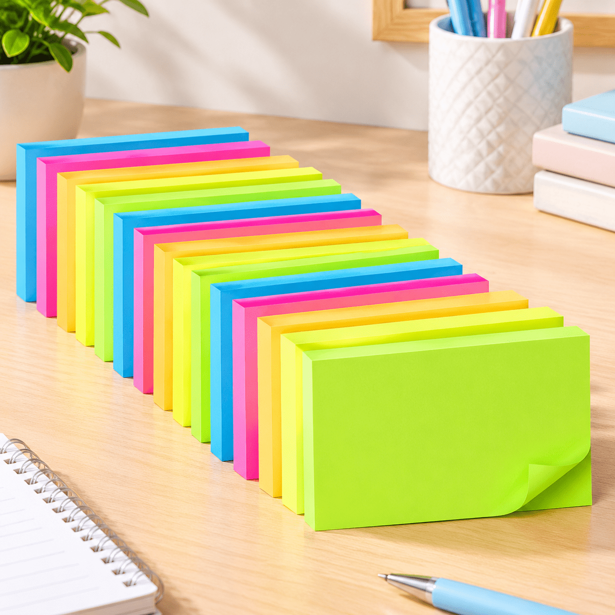 Stuck Note Pads Sticky Notes 3x5 in, Bright Notepads, Stickies, Memo Note Pads ...