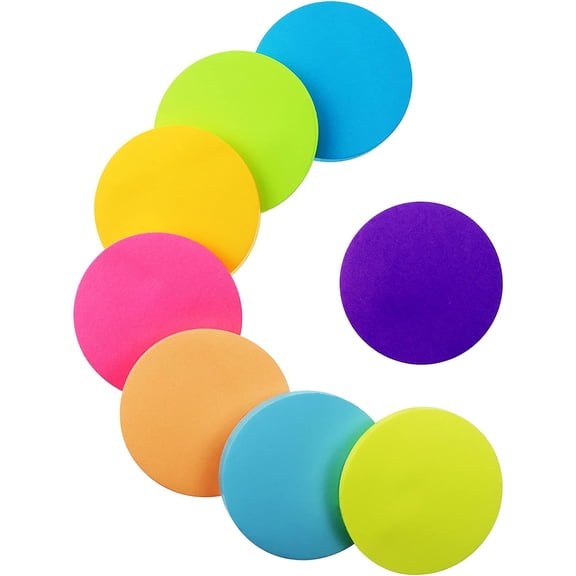 Sticky Notes, 560 Sheets 2.6 × 2.6 Inches Round Shape Self Sticky Notes Pad, Colour Sticky Notes, Bright Colors Self-Stick Pads for Home Office Notebook(8 Color)