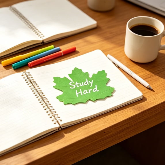 Sticky Notes, 6 Pads, Maple Leaf Shaped, 3.5x3 Inch, Green Self-Stick Note Pads | Strong Adhesive Memo Pad,Very Suitable for Office Use, Study Purposes and Organizing Daily Life Items, 25sheets/Pad