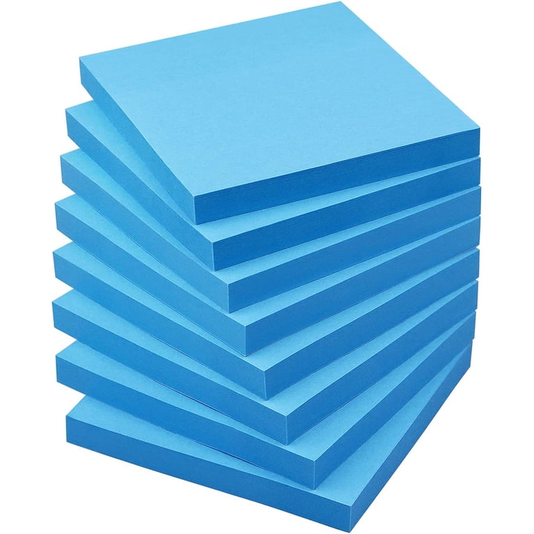 12 Pads Sticky Notes - 3x3 Inch Vintage Gradient Blue Self-Stick Notes, 50 Sheets Per Pad For Office, School & Home