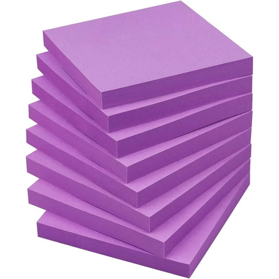 Sticky Notes, 8 Pads, Purple, Sticky Note Pads, Sticky Pad, Sticky Notes 3x3, Sticker Notes, Stickies Notes, Self-Stick Note Pads, Note Stickers, Colored Sticky Notes, Small Notes