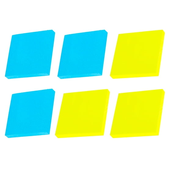Sticky Notes ,Bright Colors Self-Stick Pads, Easy to Post for Home, Office, Notebook, 6 Pack