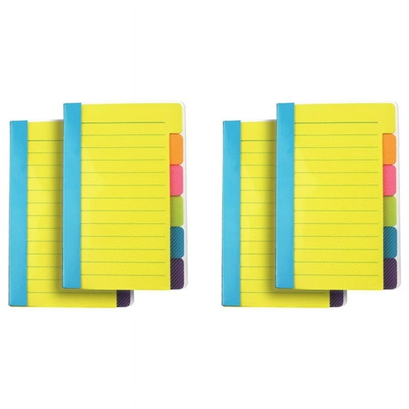 Sticky Notes Divider Sticky Notes Tabs ,Tabbed Self-Stick Lined Colors Notepad, 4X6Inch,4 Pcs 120 Index Notes