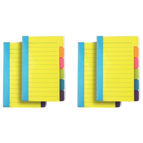 Sticky Notes Divider Tabs ,Tabbed Self-Stick Lined Bright Colors Notepad, 4X6Inch,4 Pcs 120 Index