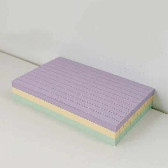 Sticky Notes Kadlawus Sticky Notes, 3 Color Lined Self-Stick Note Pads, Bright Post It Notes for Office Homeschool, Big Memo Pads 150 Sheets per Pad, Removable Adhesive Notes, Study Meeting Supplies