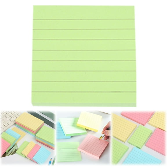 Sticky Notes Lined Sticky Notes with Lines Large Sticky Notes Ruled Memo Pads Strong Adhesive, Note Pads Pastel Large Writing Pads, Office Home Desk Organization Use