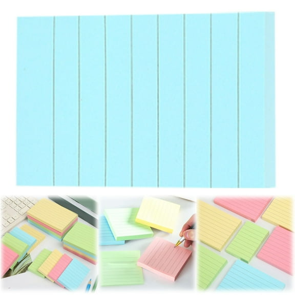 Sticky Notes Lined Sticky Notes with Lines Large Sticky Notes Ruled Memo Pads Strong Adhesive, Note Pads Pastel Large Writing Pads, Office Home Desk Organization Use