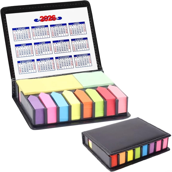 Sticky Notes Tabs for Page Markers, Colored Book Tabs for Annotating Books, 2000 count Index Page Flags with PU Box (300g)
