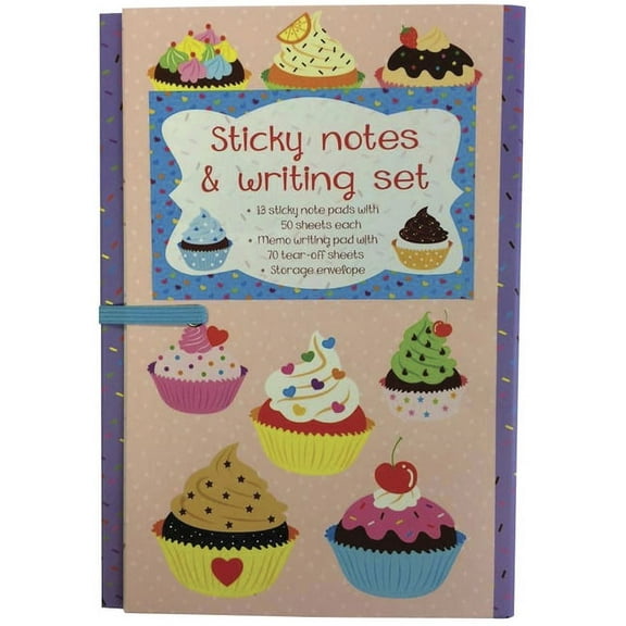 Sticky Notes and Writing Set: Cupcakes : Fabulous Wallet-Style Folder Containing 13 Sticky Notepads, A Tear-Off Writing Pad, And Storage Envelope. (General merchandise)