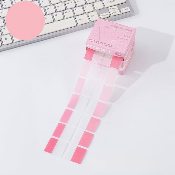 Sticky Notes and Index Tabs Organizer Box with Pull Out Labels, Writable Pearl Finish for School Office Planner and Book Marking