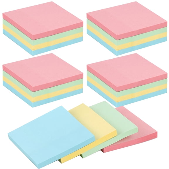 Sticky Paper Bulk, 18 Pads x 300 Sheets, Assorted Colors Self-Stick Memo Pads, 3x3 Inch, Strong Adhesive, Easy to Use for Office, Home