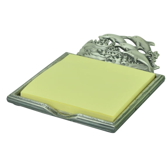 Sticky Post Notes Holder Dolphins Glory Land Pewter Desk Home Dcor