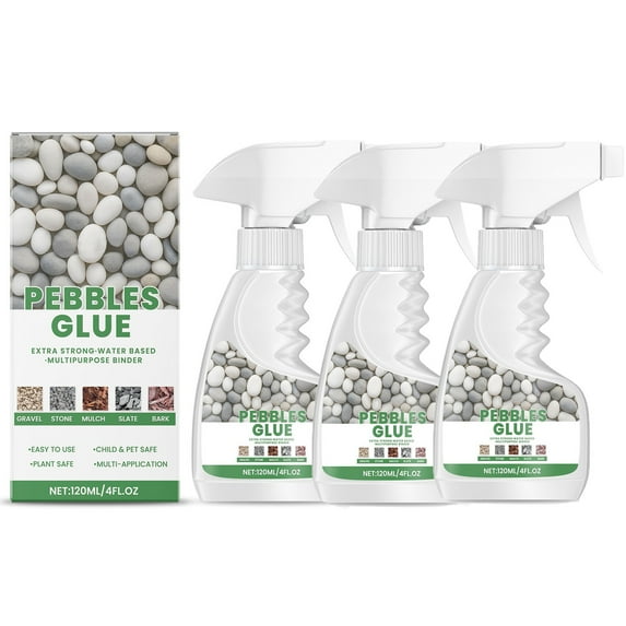 Sticky Rock Glue Spray,Rock Glue For Landscaping,Adhesive Flexible Waterproof Frost and Meltwater Stone and Adhesive for Driveways,Gardens,Walkways(3pcs 4fl.oz/120ml)from ANMUYUM
