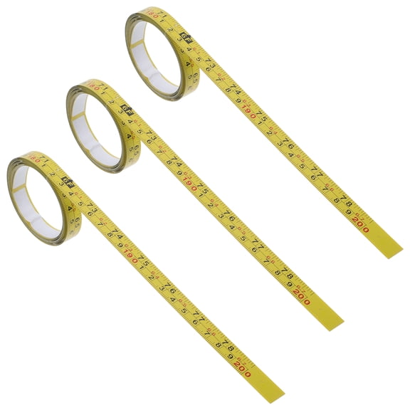 Steel Self-Adhesive Measuring Tape Drill Tape Ruler Tape Peel and Stick Workbench Ruler Sticker Tape for Woodworking with Metric and Imperial Scale Yellow