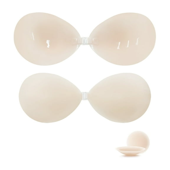 Sticky Silicone Adhesive Bra for Women, Strapless Push-Up Invisible Backless Bra with Nipple Covers