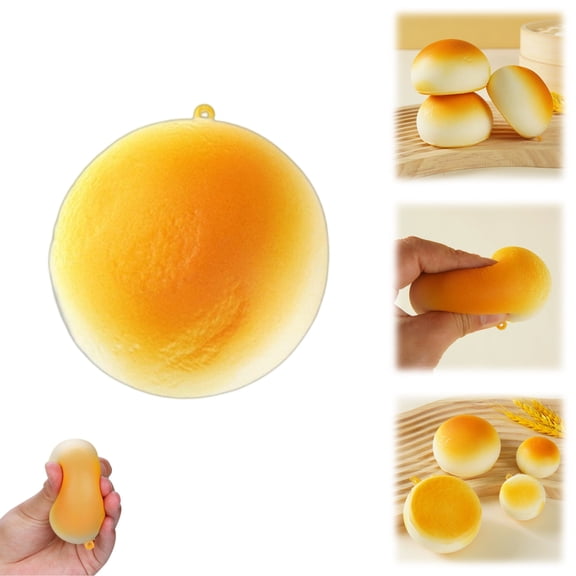 Sticky Slow Rising Squishing Bread, Yellow Bread Squeeze Toys, Realistic Food Squishies Relief Fidget Toys for Decompression Anxiety Relaxation (1.57Inch)