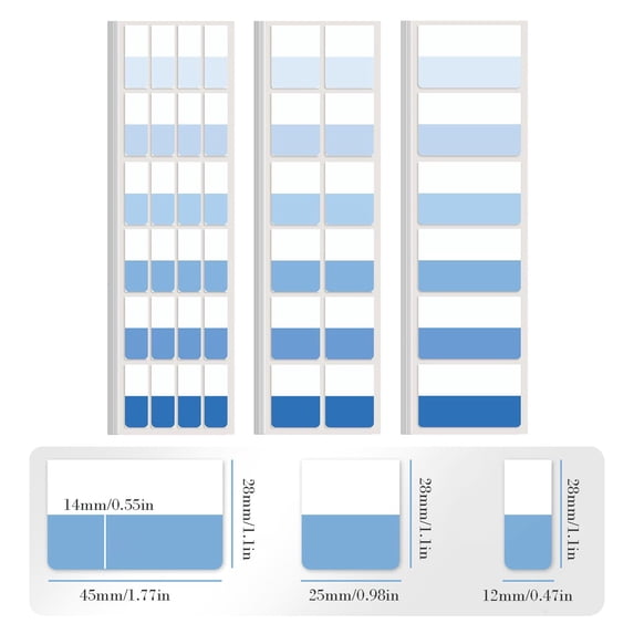 Sticky Tabs, Gradient Blue Page Marker Tabs, Page Tabs, Repositionable Index Tabs for Notebooks, Sticky Tabs for File Organization, Sticky Tabs for Books, Sticky Note Tabs, Post-it Tabs,M