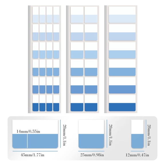 Sticky Tabs, Gradient Blue Sticky Index Tabs, Book Tabs, Repositionable Page Tab Labels, Notebook & File, Classification Tabs, Colorful Index Sticky Notes, Tabs for Notebooks, Annotation Tabs,L
