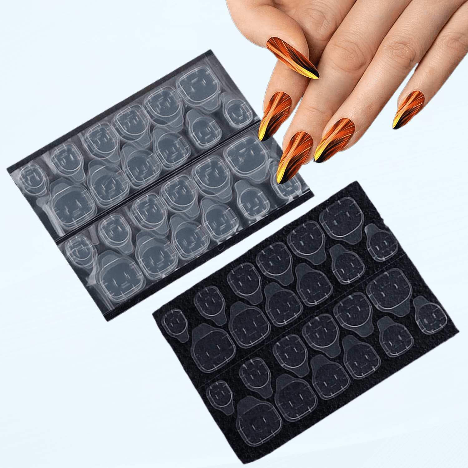 600pcs False Nail Glue Tabs - 15 Sizes Waterproof Double Sided Adhesive For Press On Nails