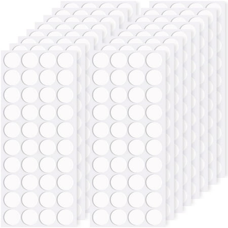Sticky Tack, 640 10mm/0.4" Removable Poster Putty, Double Sided Removable Clear Adhesive Mounting Round Reusable Tacky Dots Transparent Stickers Glue for Wall Hanging Pictures Posters