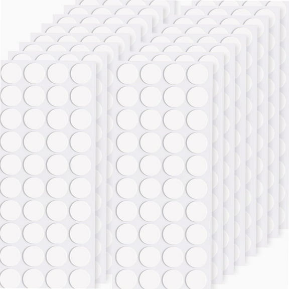 Sticky Tack, 640 10mm/0.4" Removable Poster Putty, Double Sided Removable Clear Adhesive Mounting Round Reusable Tacky Dots Transparent Stickers Glue for Wall Hanging Pictures Posters