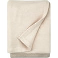 thumbnail image 1 of Sticky Toffee Lightweight 100% Oeko-Tex Cotton Throw Blanket, 50x60in, Ivory Cream - Herringbone Weave, 1 of 7