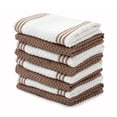 thumbnail image 1 of Sticky Toffee Kitchen Dishcloths Towels 100% Cotton, Set of 8, Brown and White Dish Cloth Towels, 12 in x 12 in, 1 of 7