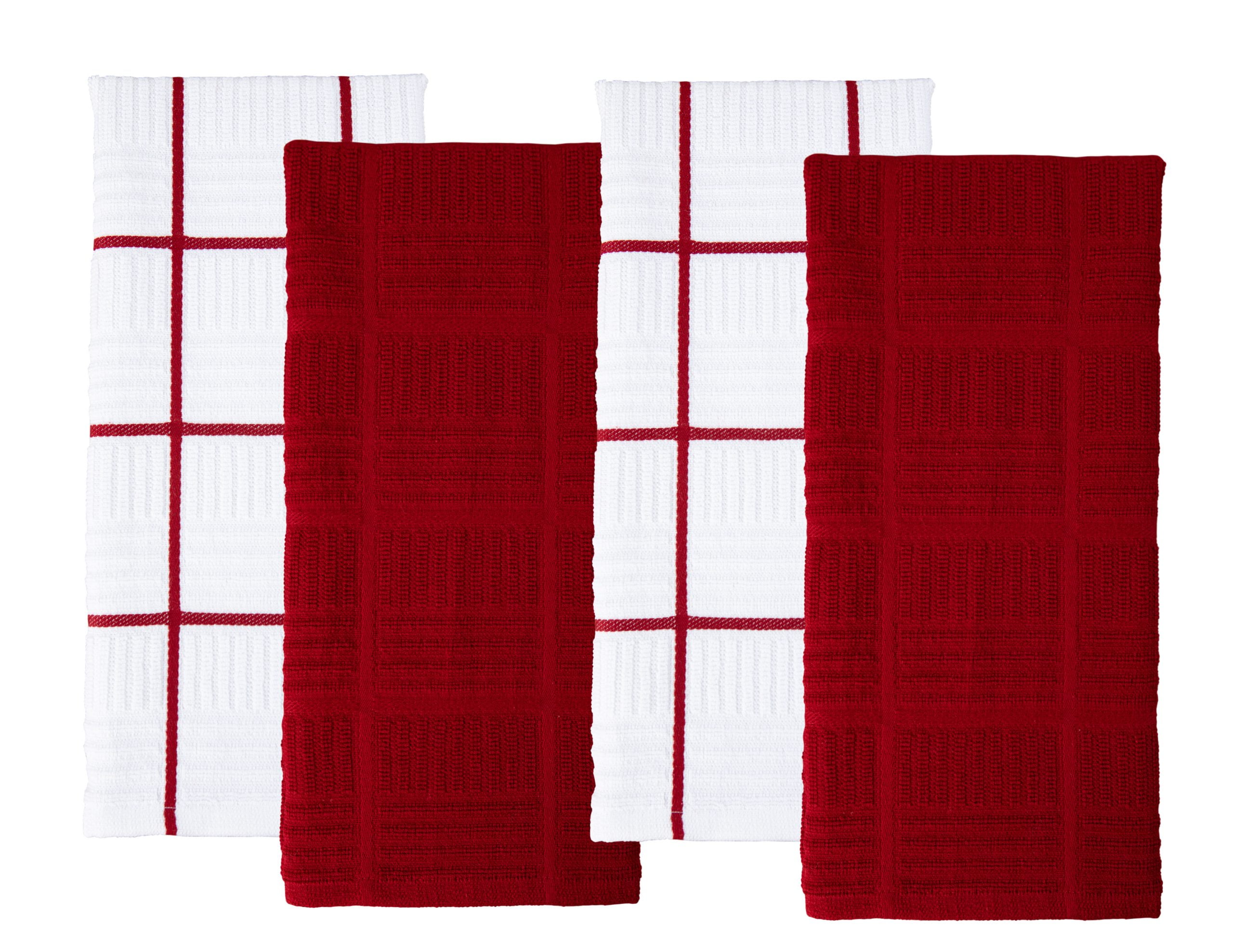 Kitchen Towels Dishcloths 100% Cotton, Set of 8, Red and White Dish Cloth  Towels, Tea Towels, Reusable and Absorbent Cleaning Cloths, Oeko-Tex  Cotton
