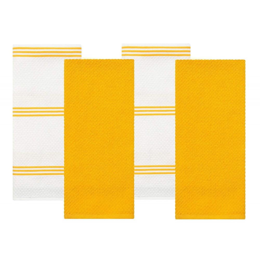 Orange and Yellow Geometric Nuts Design Tea Towel, Kitchen Towel, Dish Towel  