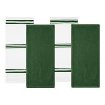 Sticky Toffee Kitchen Towels Dish Towels 100% Cotton, Set of 4, Green and White Hand Towels, Tea Towels, Reusable Absorbent Cleaning Cloths, 28 in x 16 in
