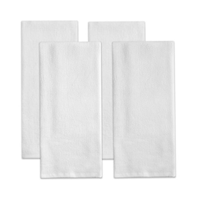 Sticky Toffee Kitchen Towels, Set of 4, 100 Cotton, DualTexture
