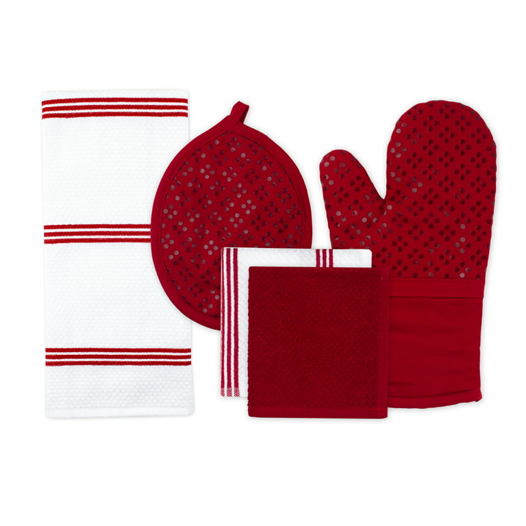 Red Oven Mitts + Potholders