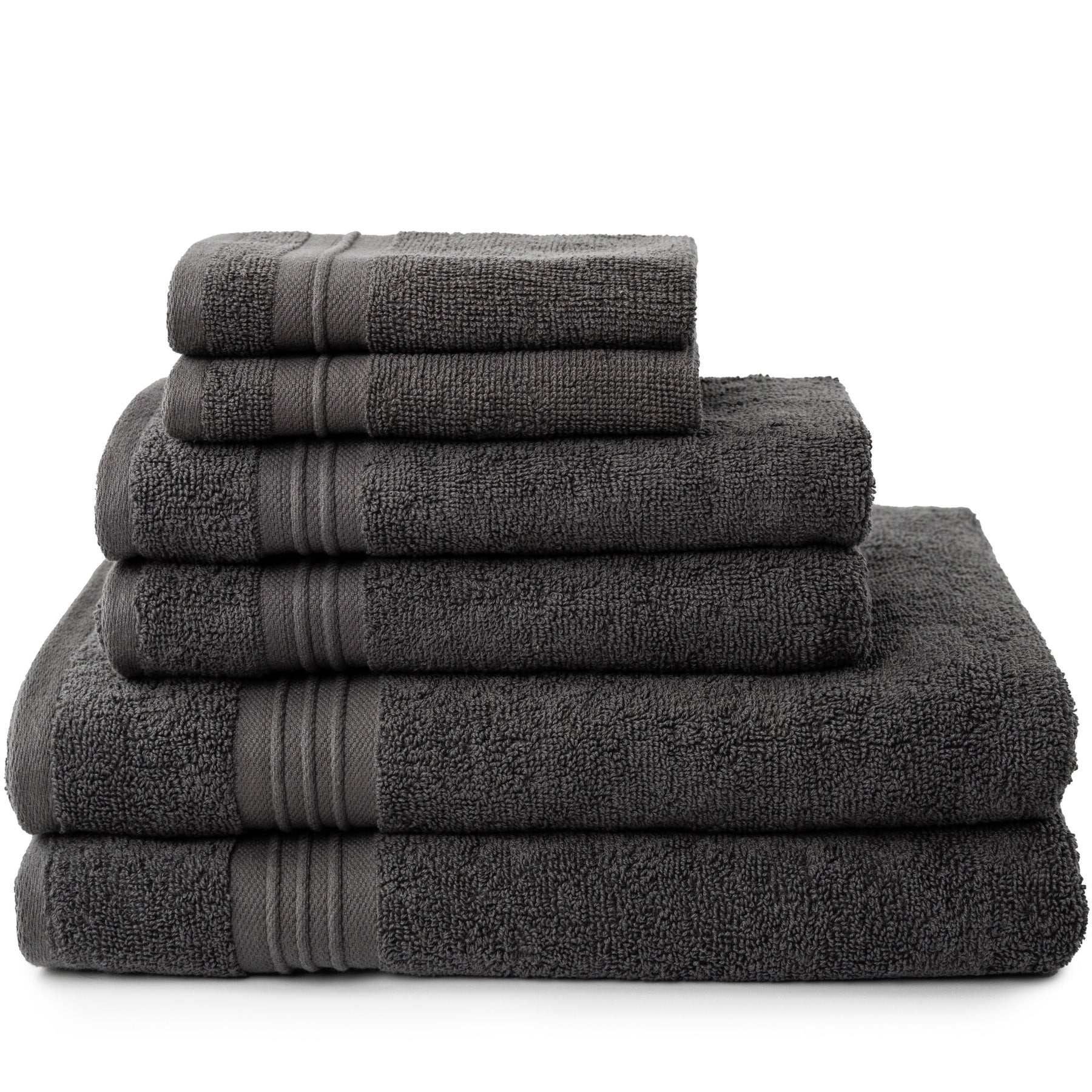 BrylaneHome 6 Piece 100% Cotton Terry Towel Set - 2 Bath Towels 2 Hand  Towels 2 Washcloths, Soft and Plush Highly Absorbent - Raspberry Pink 