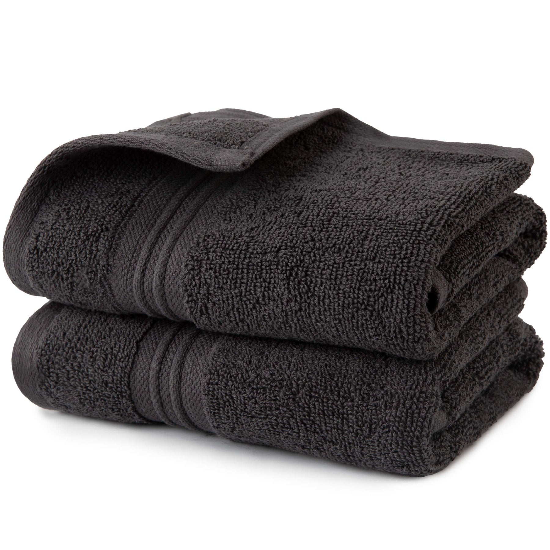 H&M Home - 2-Pack Cotton Terry Guest Towels - Black - Size: 12x20