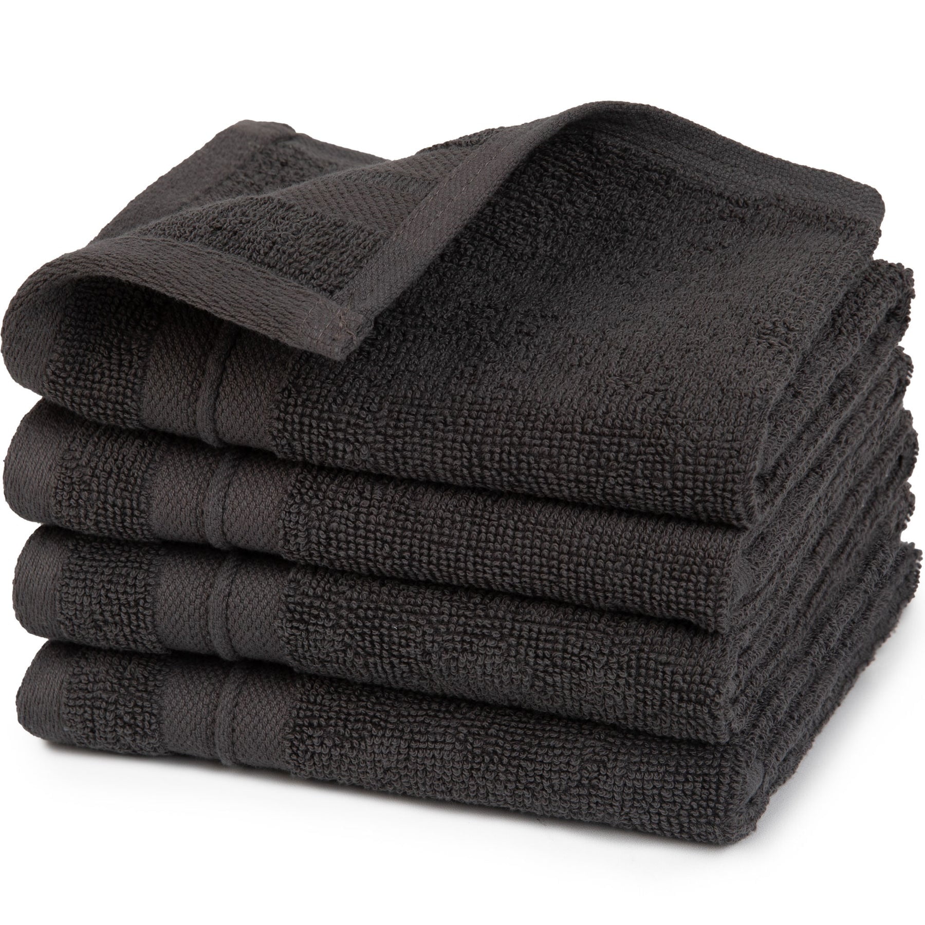 Three Piece Towel Set Jet Black Washcloths Men's Towels and Girls Towels, Cotton Washcloth, 1 Count